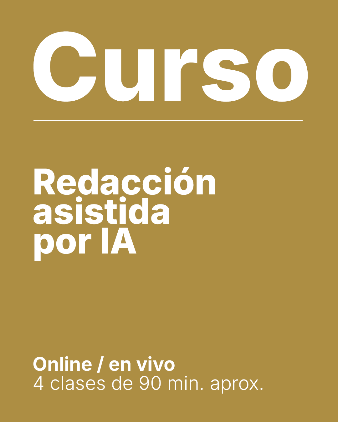 Curso "Redacción asistida por IA" (4 clases)
