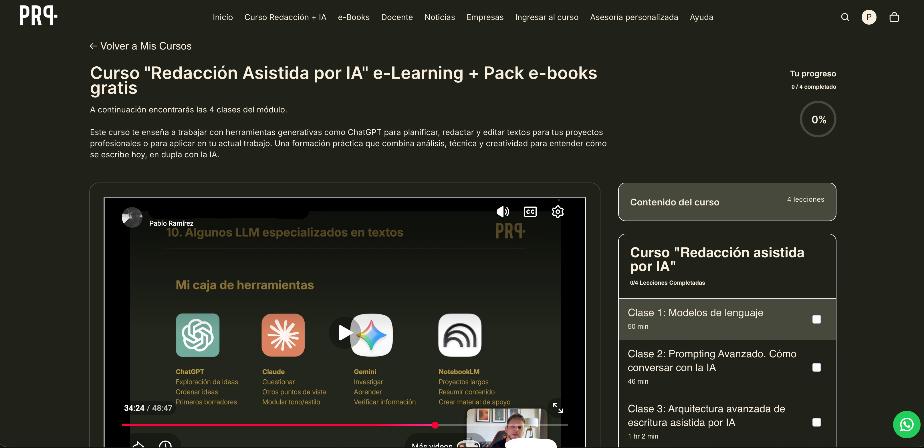 Curso "Redacción Asistida por IA" e-Learning + Pack e-books gratis